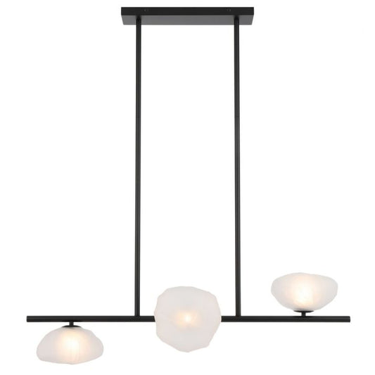 ZECCA 3 Linear Pendant Light - Black/Frost
