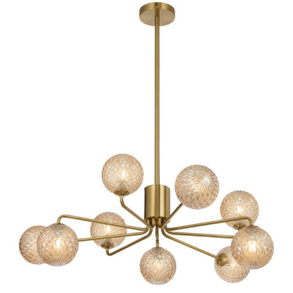 FELTON 9 Pendant Light - Antique Gold/Amber Tear