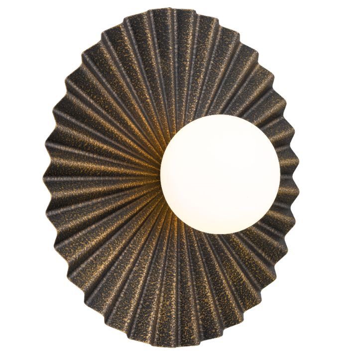 KINSO 35CM Wall Light - Antique Gold/Opal Matt
