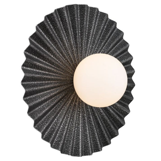 KINSO 35CM Wall Light - Antique Silver/Opal Matt