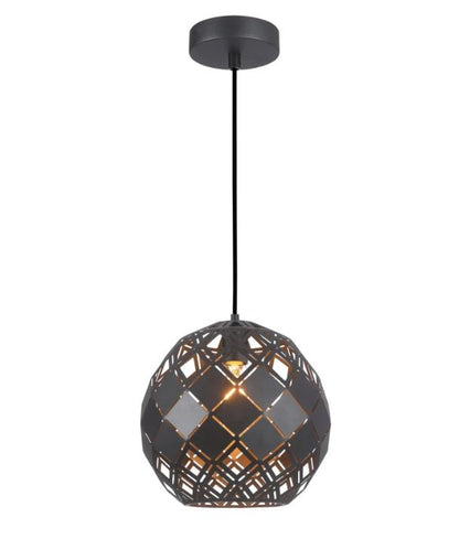 TUILE: Interior Large Embossed Tiled Iron Wine Glass Shape Pendant Lights - Matte Black