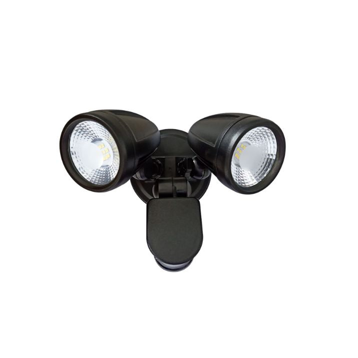 ILLUME Twin Exterior LED Spotlight with Sensor- Black