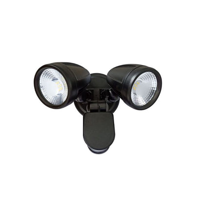 ILLUME Twin Exterior LED Spotlight with Sensor- Black