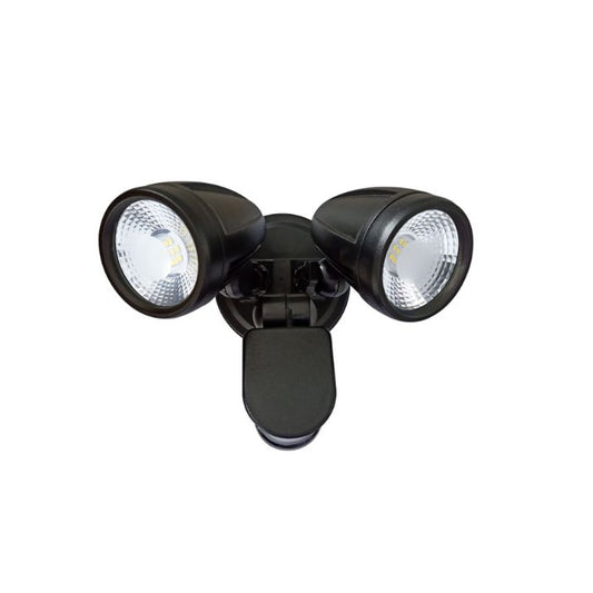 ILLUME Twin Exterior LED Spotlight with Sensor- Black