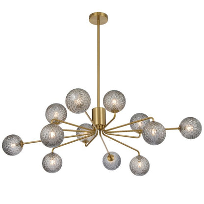 FELTON 12 Pendant Light - Antique Gold/Smoke Tear