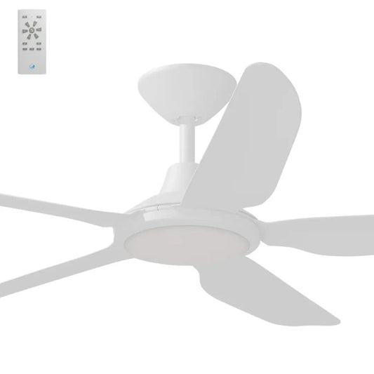 Calibo Storm 52" (1320mm) 5 Blade 18W Tricolour LED Light Indoor/Outdoor DC Ceiling Fan & Remote - White