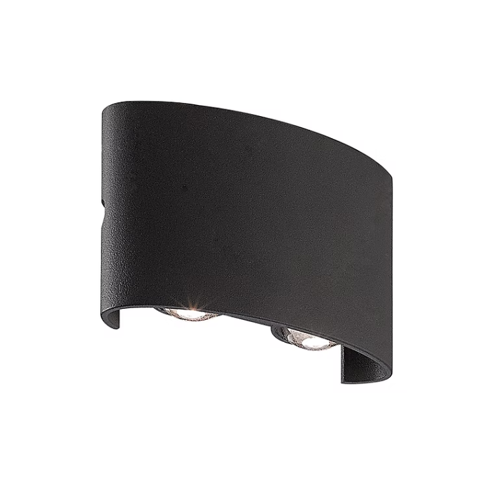 3A Fortuna 4 Light Up And Down Wall Light- Black