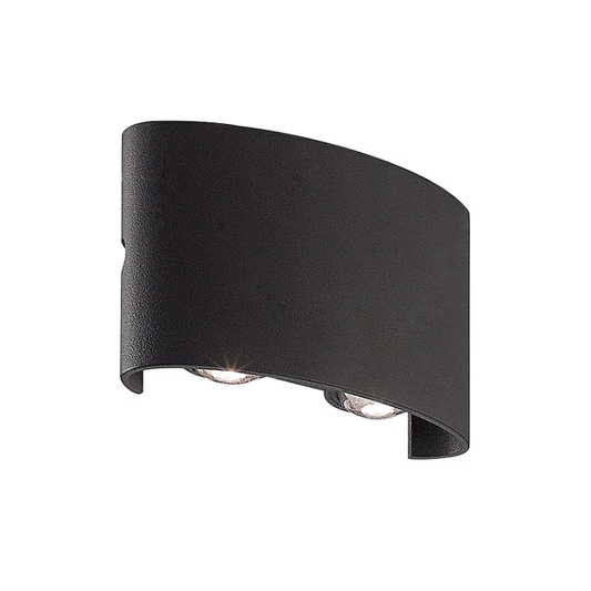 3A Fortuna 4 Light Up And Down Wall Light- Black