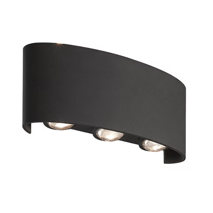 3A Fortuna 6 Light Up And Down Wall Light- Black
