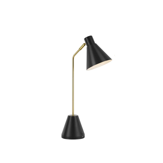 Ambia Table Lamp With USB- Black