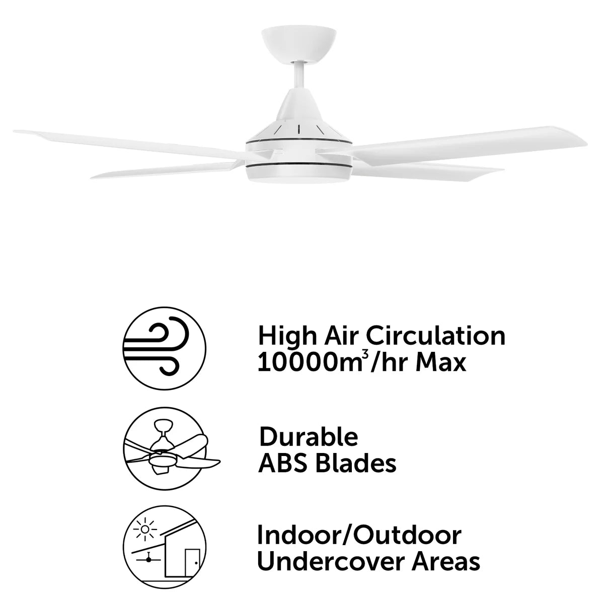 Brilliant Matt White Cairns 48" DC Ceiling Fan- White