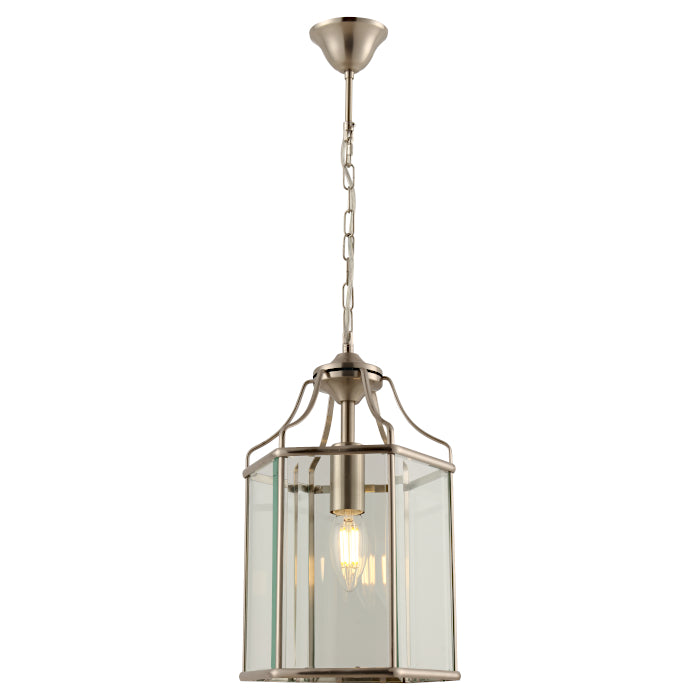Arcadia 1 Light Pendant - Satin Chrome