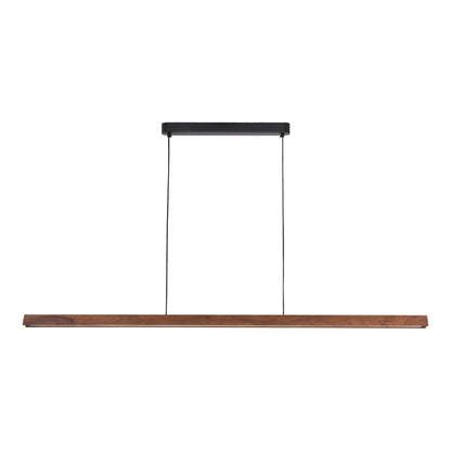 Calibo Avocent 1500mm Slim Timber Triangular Edge LED Linear Pendant - Walnut with Black