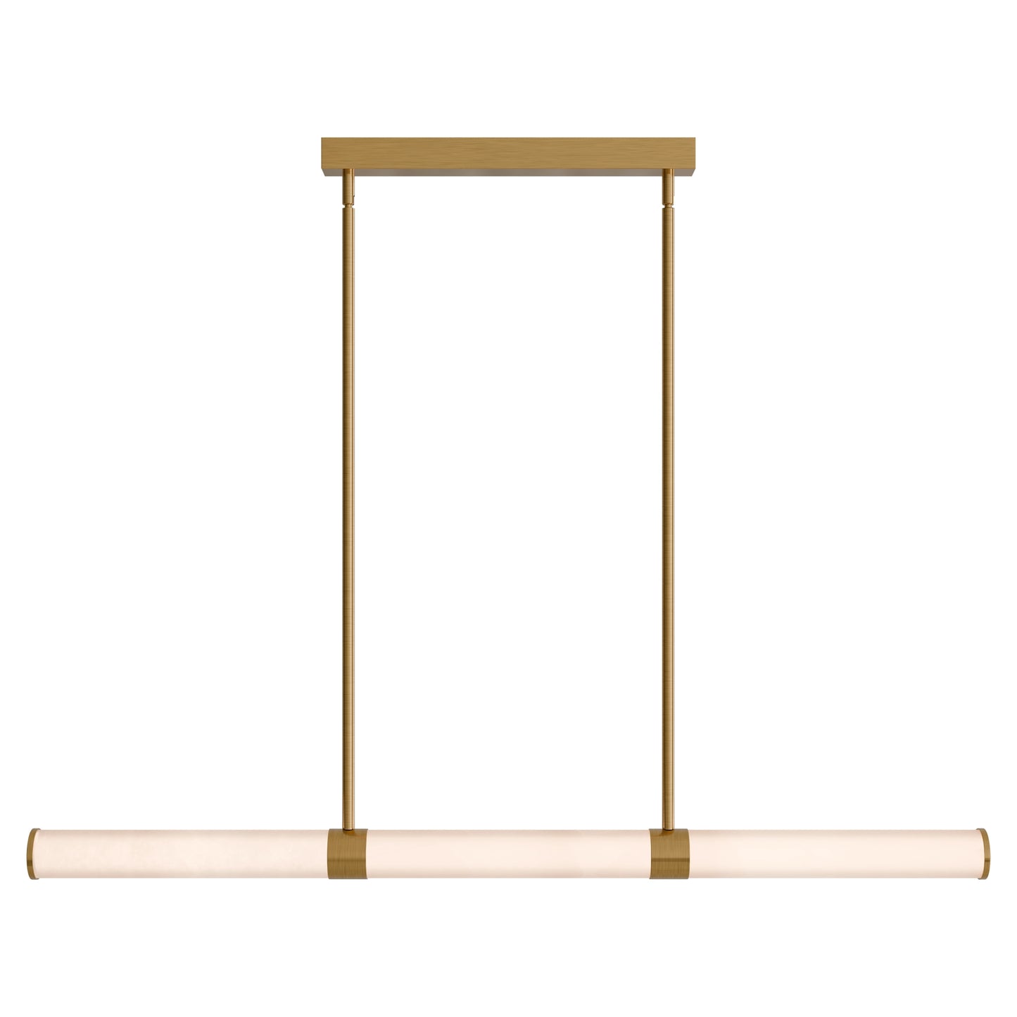 Calibo Bower Modern Alabaster Stone 1232mm Linear Pendant Light - Brass