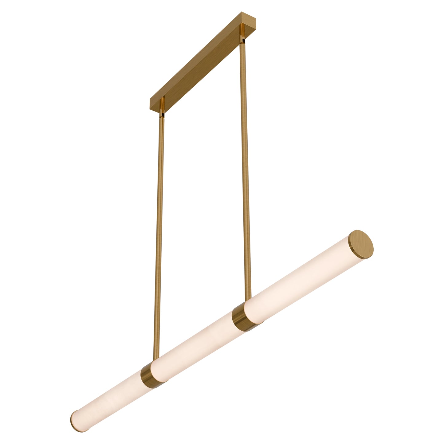 Calibo Bower Modern Alabaster Stone 1232mm Linear Pendant Light - Brass