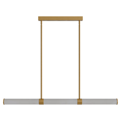 Calibo Bower Modern Alabaster Stone 1232mm Linear Pendant Light - Brass