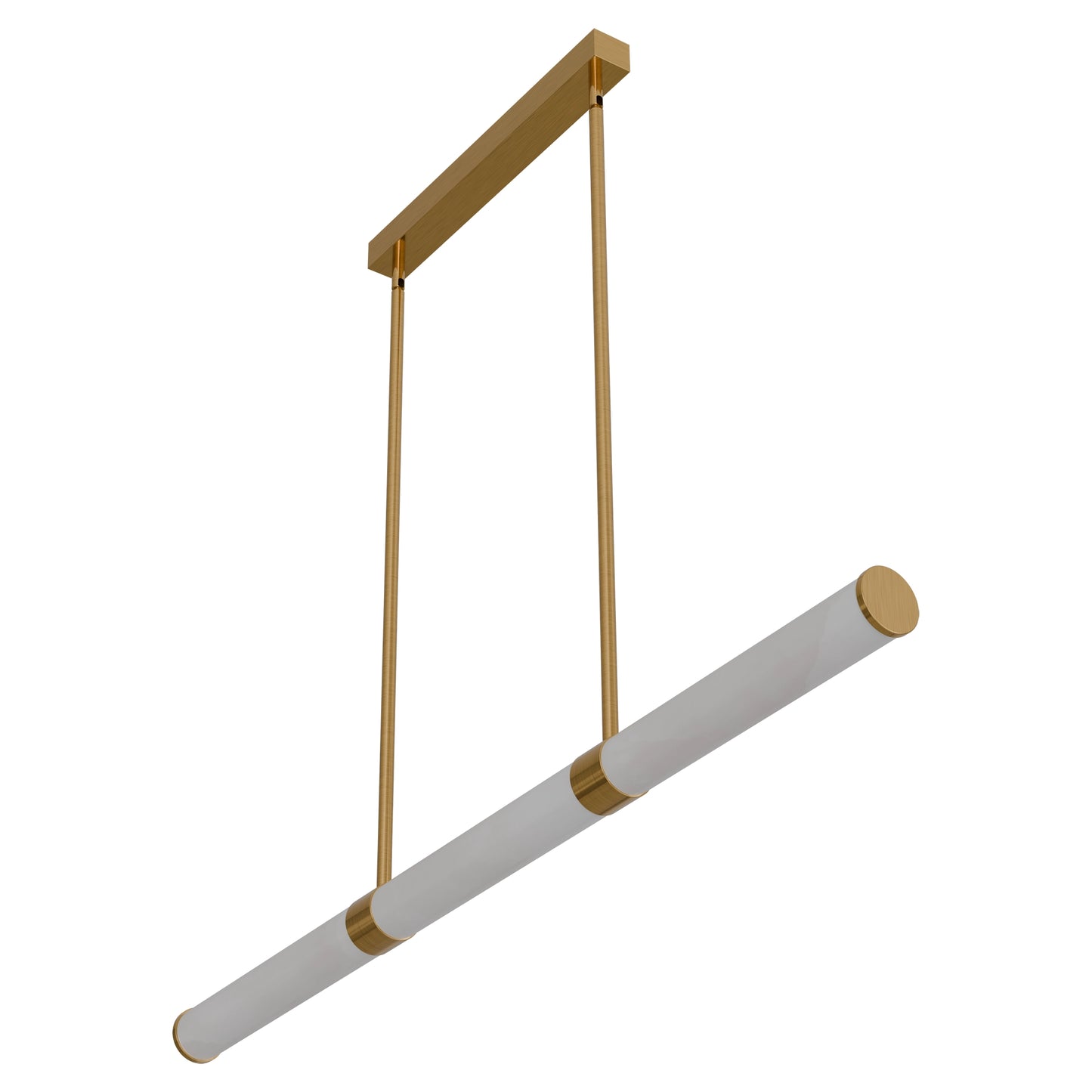 Calibo Bower Modern Alabaster Stone 1232mm Linear Pendant Light - Brass