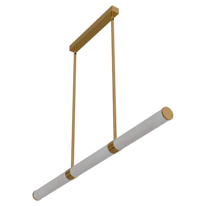 Calibo Bower Modern Alabaster Stone 1232mm Linear Pendant Light - Brass