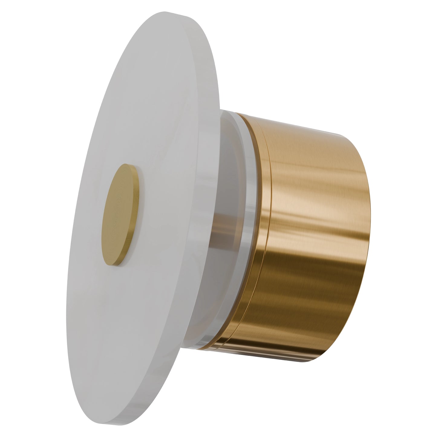 Calibo Bower Modern Alabaster Stone 250mm Round Wall Light - Brass
