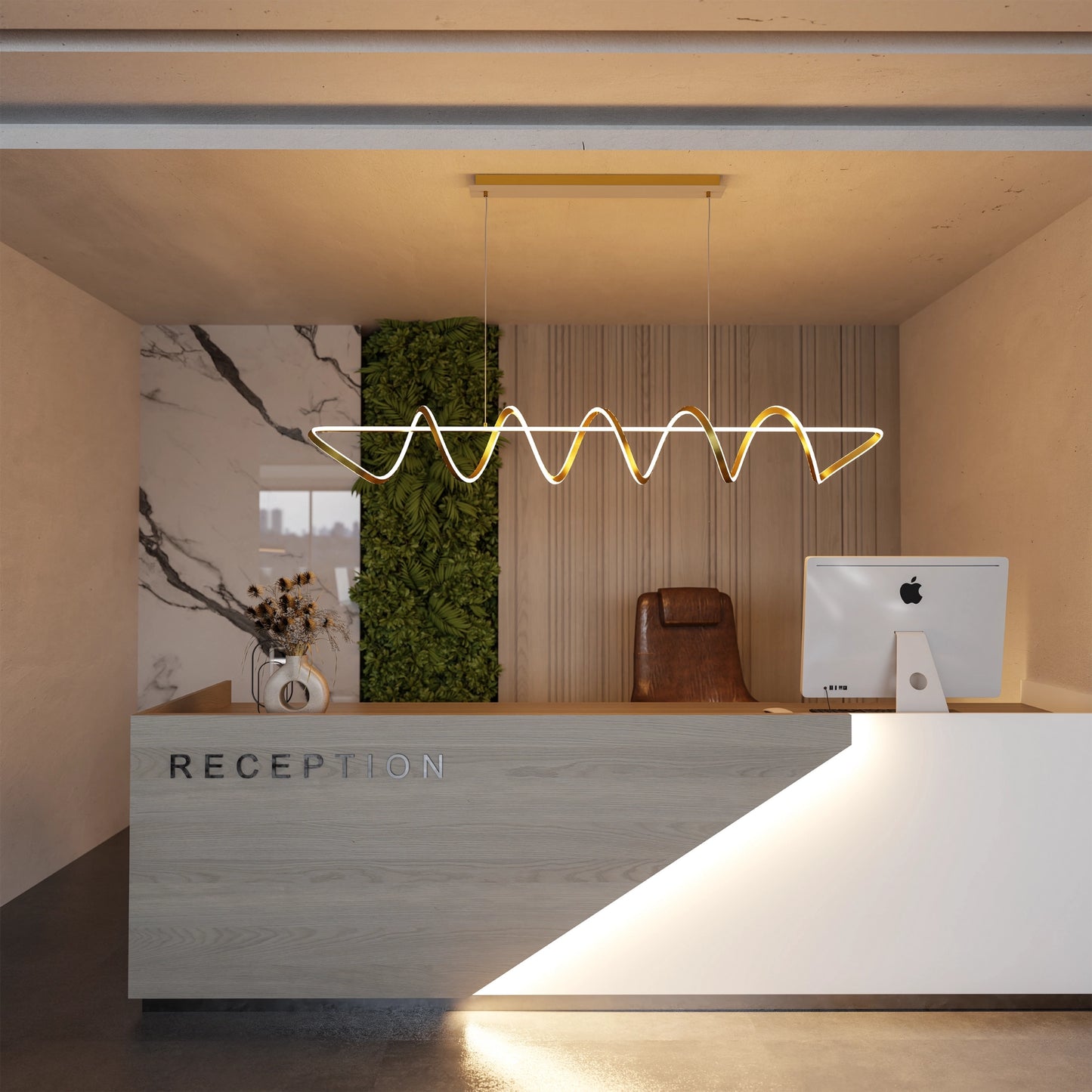 Black Spiral Linear Pendant Light 2000mm – Kitchen Island | Bulbul