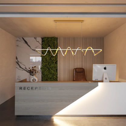 Black Spiral Linear Pendant Light 2000mm – Kitchen Island | Bulbul