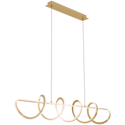 Brass Spiral Linear Pendant Light 1500mm – Kitchen Island | Bulbul
