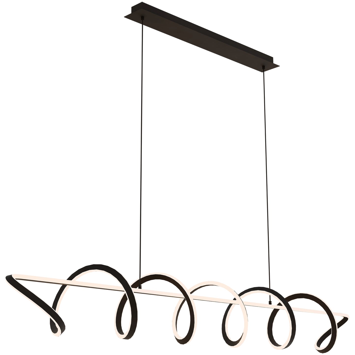 Calibo Bulbul Modern Spiral 2000mm LED Linear Pendant Light - Black