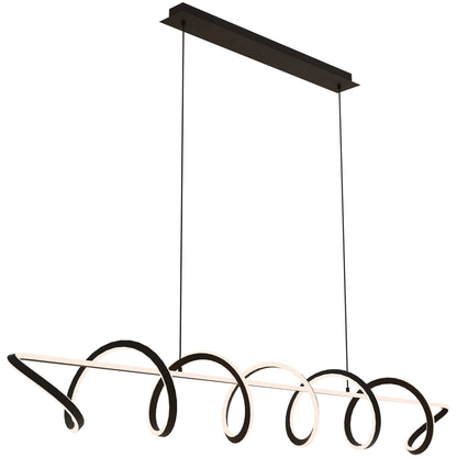 Calibo Bulbul Modern Spiral 2000mm LED Linear Pendant Light - Black