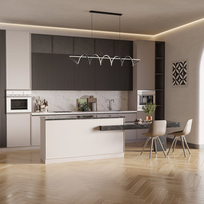 Calibo Bulbul Modern Spiral 1500mm LED Linear Pendant Light - Black