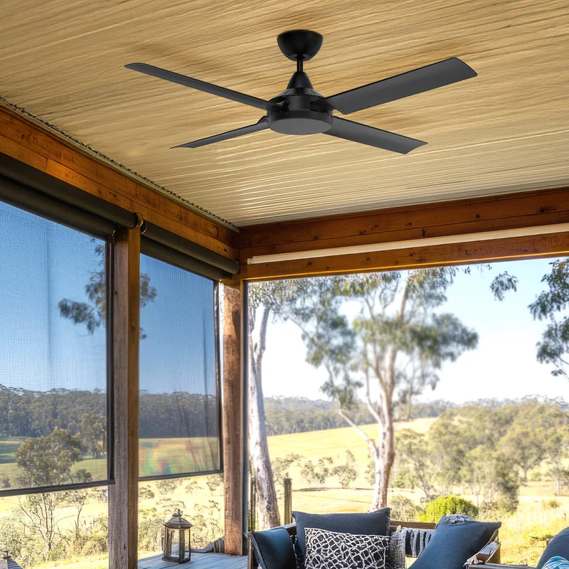 Brilliant Matt Black Cairns 48" DC Ceiling Fan- Black