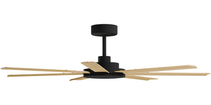 Calibo Alula 60" (1524mm) 7 Blade Indoor/Outdoor DC Ceiling Fan & Remote - Black & Bamboo