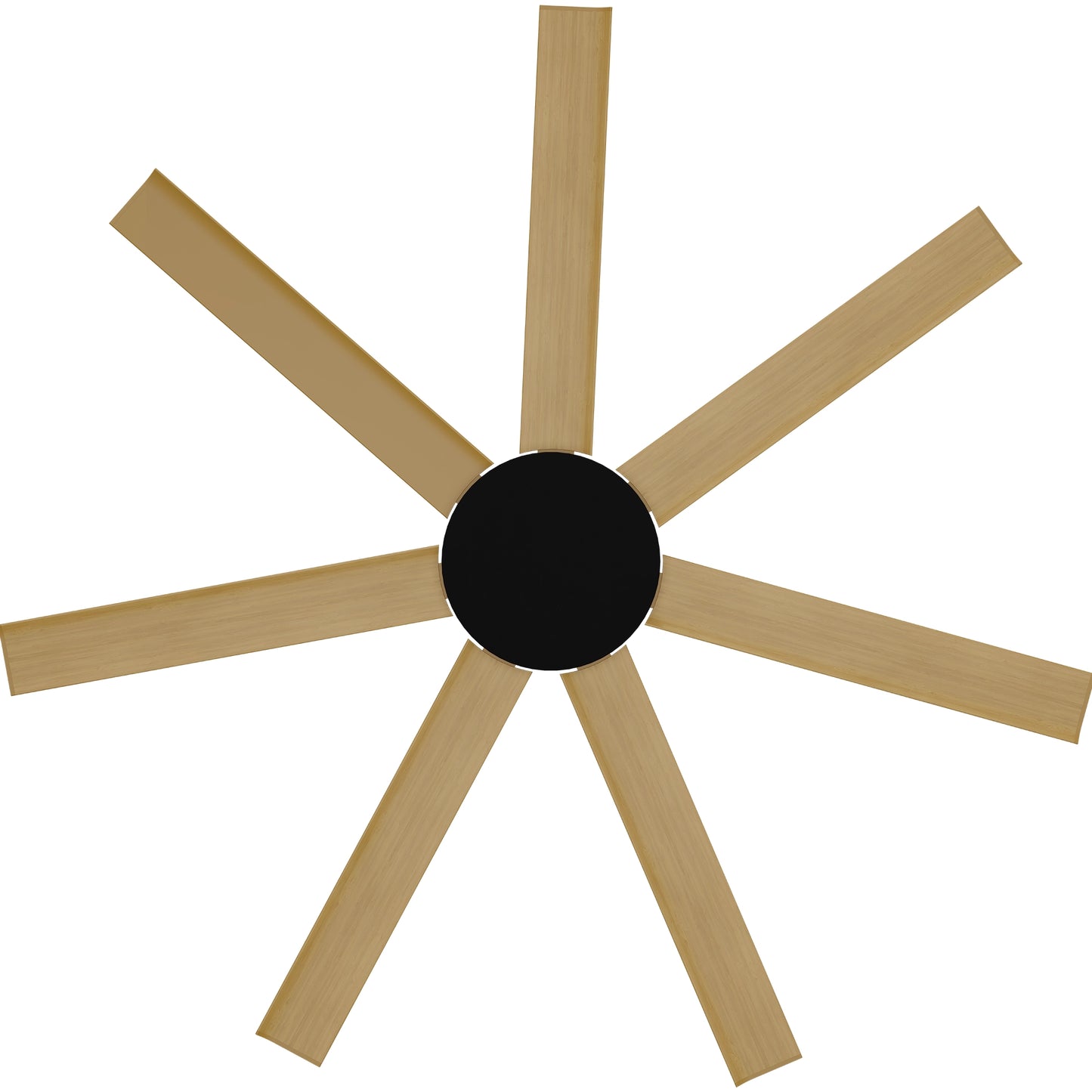 Calibo Alula 60" (1524mm) 7 Blade Indoor/Outdoor DC Ceiling Fan & Remote - Black & Bamboo