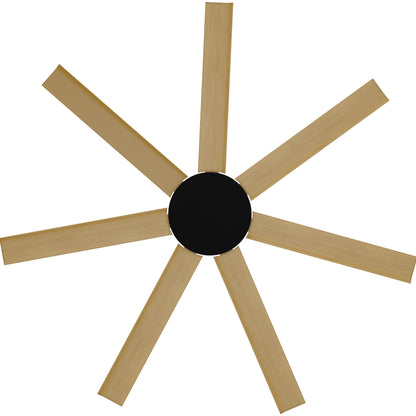Calibo Alula 60" (1524mm) 7 Blade Indoor/Outdoor DC Ceiling Fan & Remote - Black & Bamboo