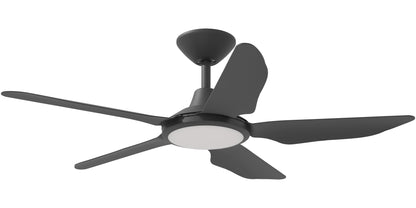 Calibo Storm 48" (1220mm) 5 Blade 18W Tricolour LED Light Indoor/Outdoor DC Ceiling Fan & Remote - Matte Black