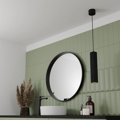 Calibo Canary Fluted 500mm Pendant - Black