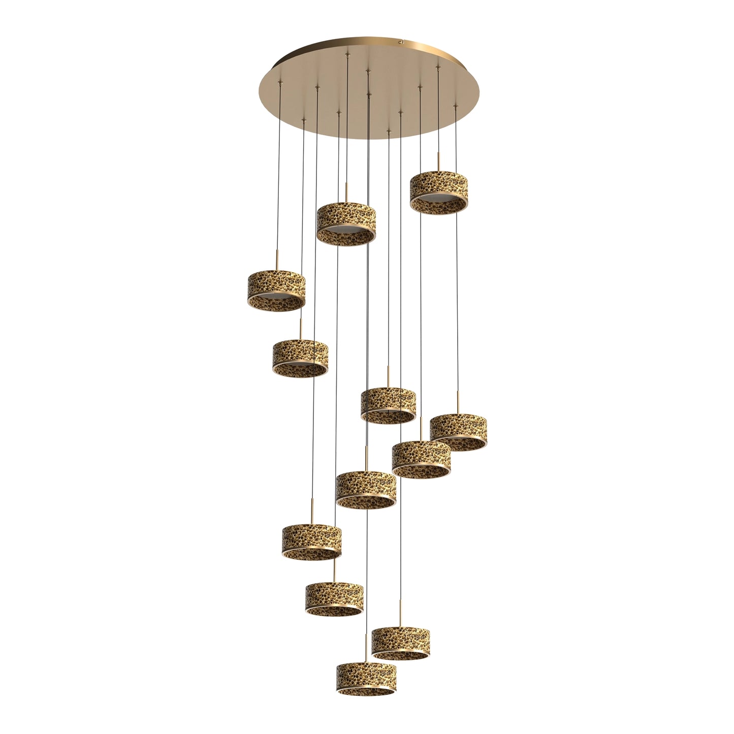 Calibo Couas Textured Honeycomb 3CCT LED Cluster Pendant - Gold