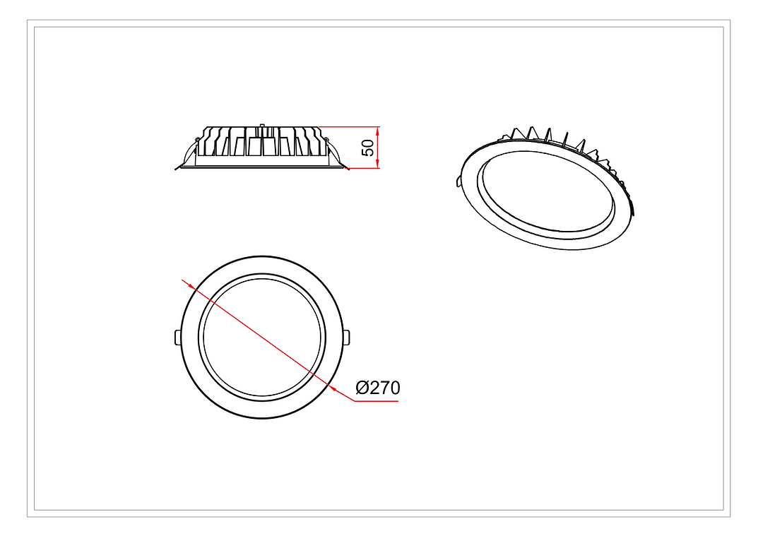 3A 60W DL5001 Downlight- Black