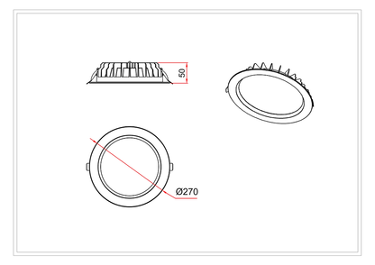 3A 60W DL5001 Downlight- Black