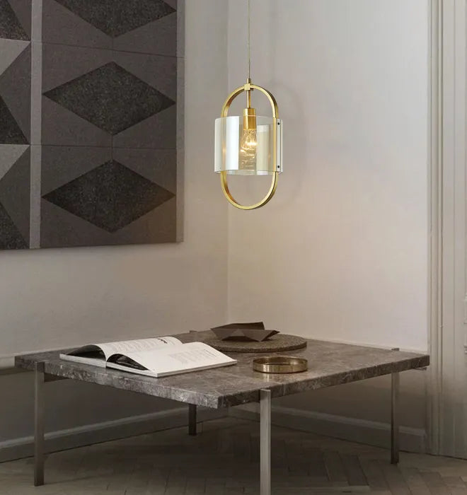 Dynamic Pendant-Gold- Cognac