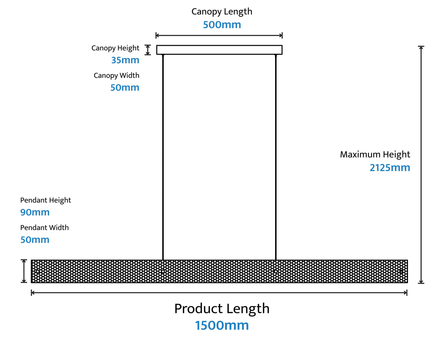 Calibo Couas Textured Honeycomb 3CCT LED Linear Pendant - 1500mm