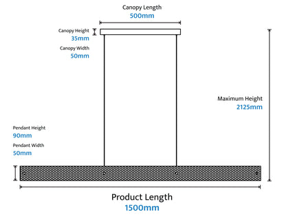 Calibo Couas Textured Honeycomb 3CCT LED Linear Pendant - 1500mm