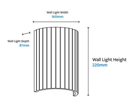 Calibo Munia Sculptural Fluted Up/Down Wall Light with Paintable Gypsum Surface - White