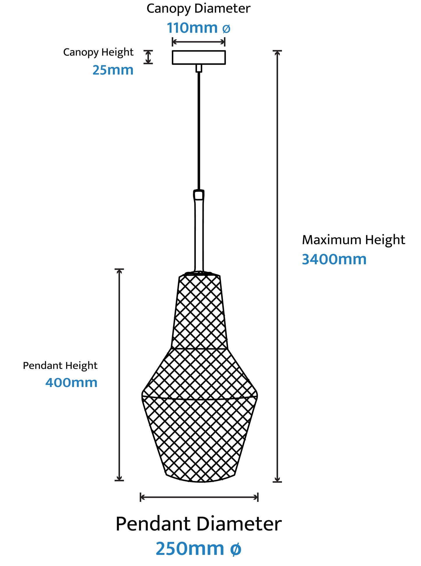 Calibo Avian Diamond Cut Glass 1 Light Pendant - Gold and Clear