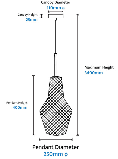 Calibo Avian Diamond Cut Glass 1 Light Pendant - Gold and Clear