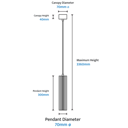 Calibo Canary Fluted 300mm Pendant - Brass