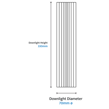 Calibo Canary Fluted 300mm Surface Mounted Downlight - Black