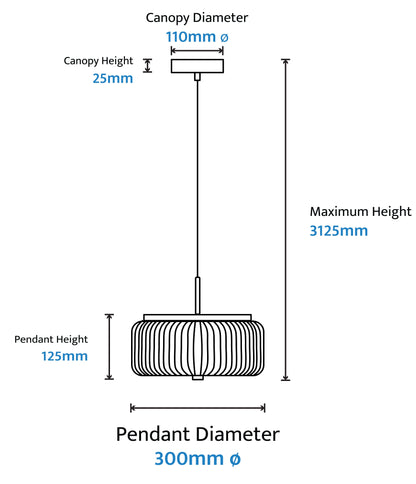 Calibo Whistler Ribbed Glass 3 Light Pendant - Gold and Smoke