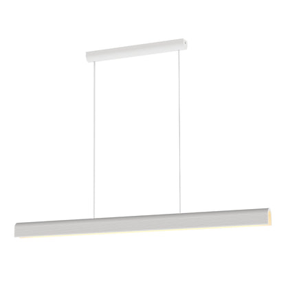 Calibo Munia Sculptural Ribbed LED Linear Pendant with Paintable Gypsum Surface - White