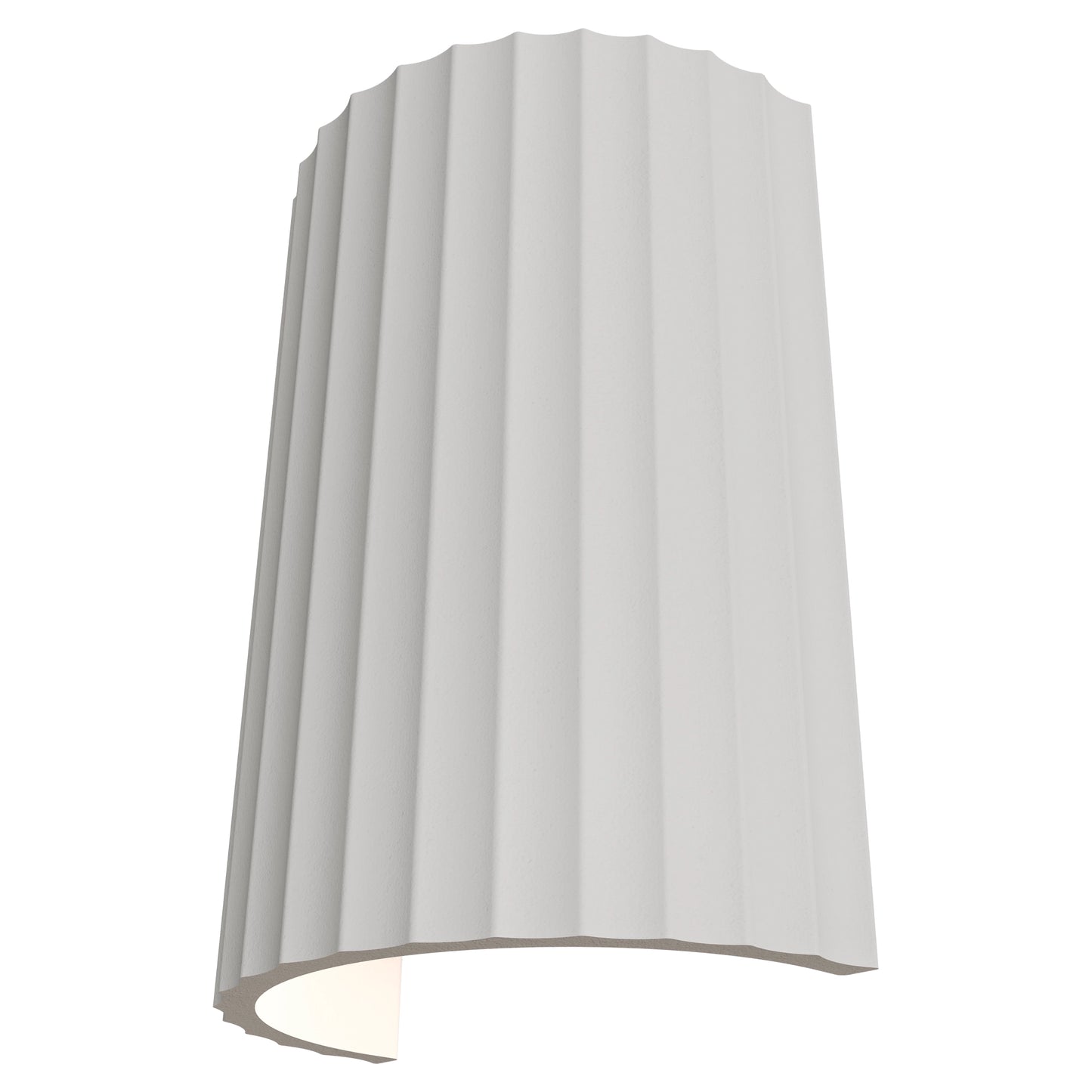 Calibo Munia Sculptural Fluted Up/Down Wall Light with Paintable Gypsum Surface - White