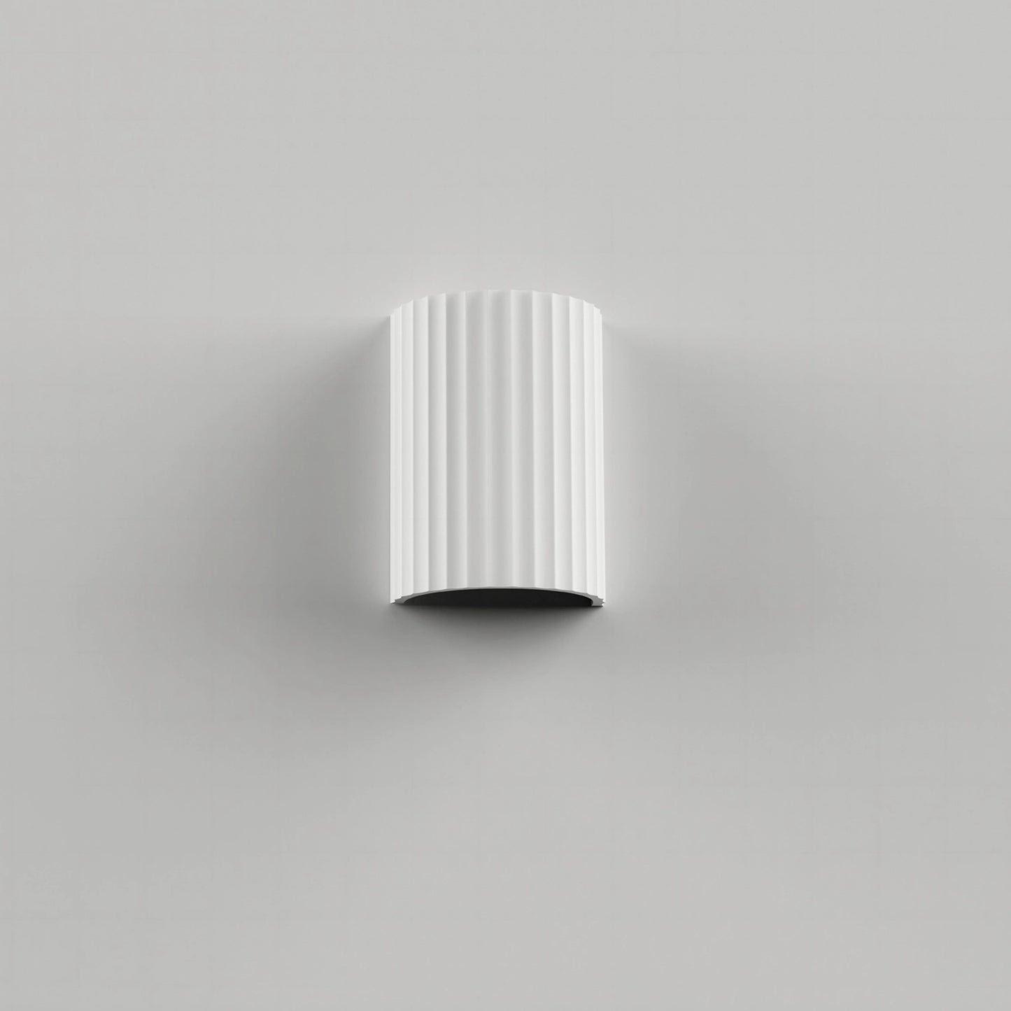Calibo Munia Sculptural Fluted Up/Down Wall Light with Paintable Gypsum Surface - White